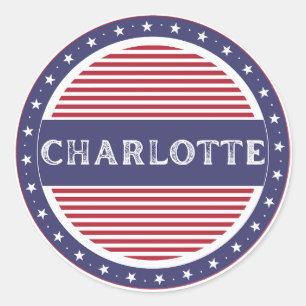 Charlotte City Pride Emblem – American Identity Classic Round Sticker