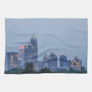 Charlotte city skyline kitchen towel