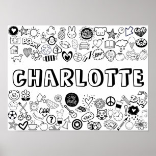 'CHARLOTTE' Colour-it-Yourself Outline Design Poster