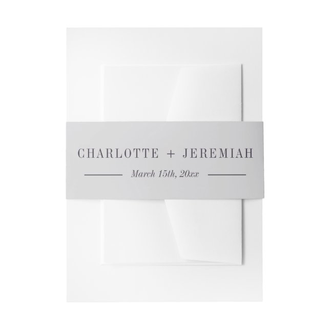 Charlotte | Curated Colours | Wedding Invitation Belly Band (Front Example)