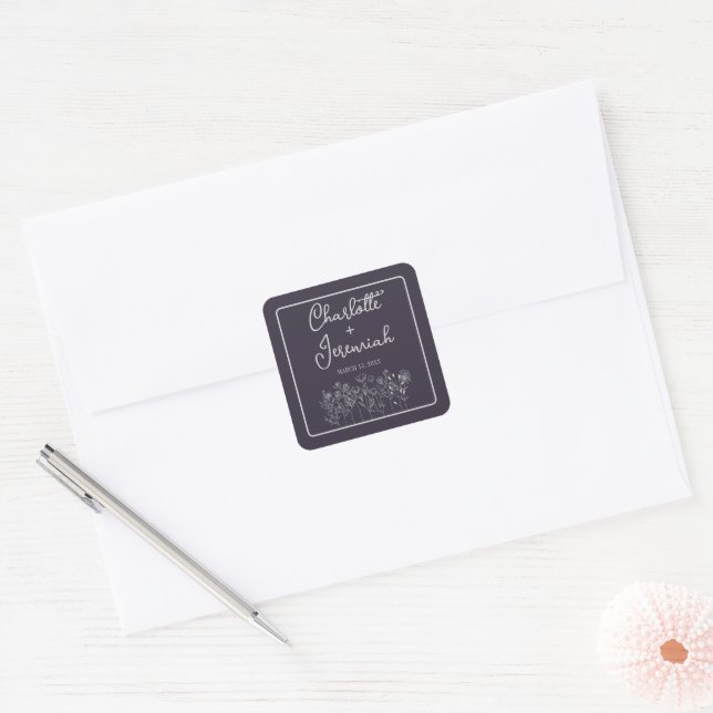Charlotte | Curated Colours | Wedding Square Sticker (Envelope)