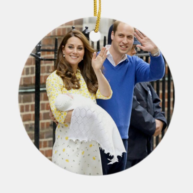 Charlotte Elizabeth Diana - British Will Kate Ceramic Ornament (Front)