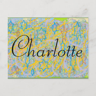 Charlotte from the tv show orphan Black,abstract a Postcard