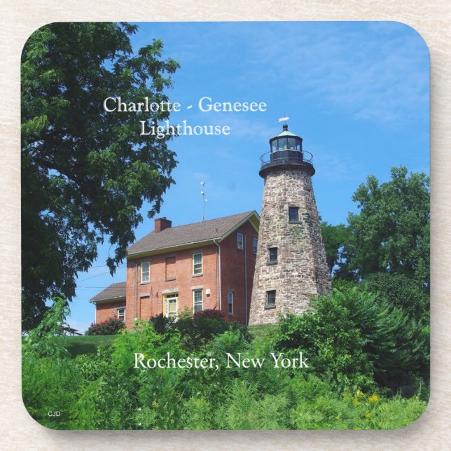 Charlotte - Genesee Lighthouse 6 plastic coasters (Front)