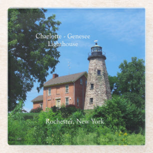 Charlotte - Genesee Lighthouse glass coaster