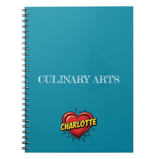 Charlotte Heart Blue Notebook (Front)