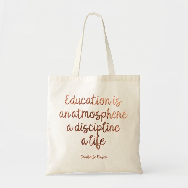 Charlotte Mason Quote Tote Bag (Front)