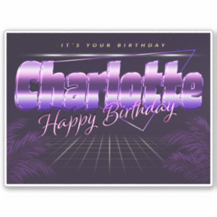 Charlotte Name First name retro Sticker Birthday