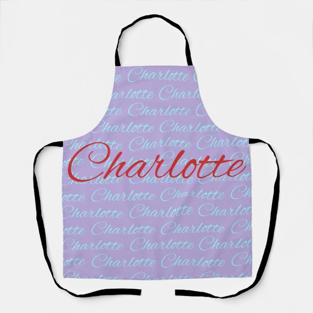 Charlotte Name Pattern Design Apron (Front)