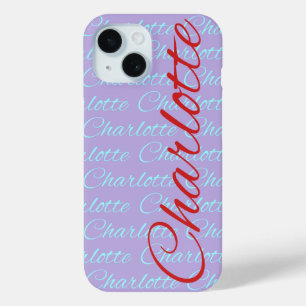 Charlotte Name Pattern Design iPhone 15 Case
