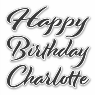 Charlotte Name Vorname black Sticker Geburtstag