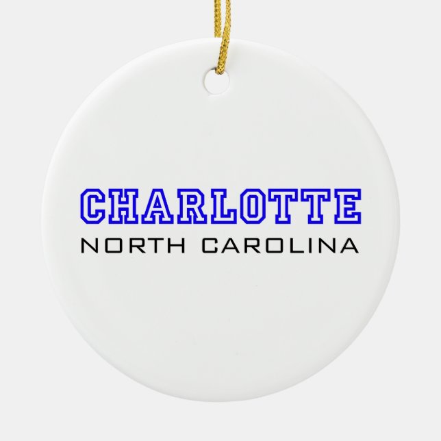 Charlotte, NC - Letters Ceramic Ornament (Front)