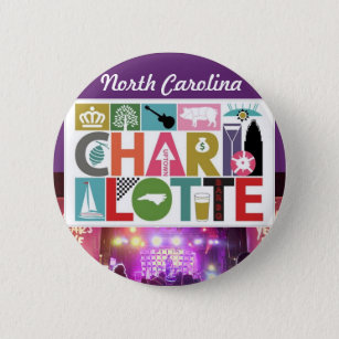Charlotte NC North Carolina Round Magnet 2 Inch Round Button