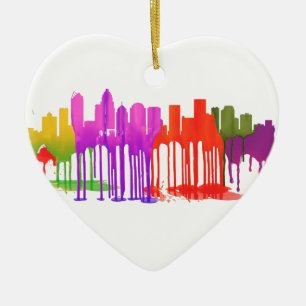 CHARLOTTE NC PUDDLES - CERAMIC ORNAMENT