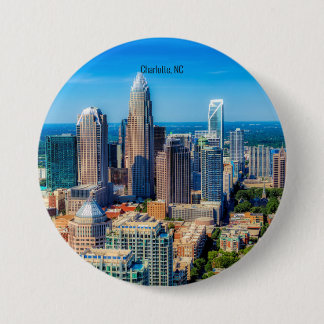 Charlotte, NC skyline photograph 3 Inch Round Button