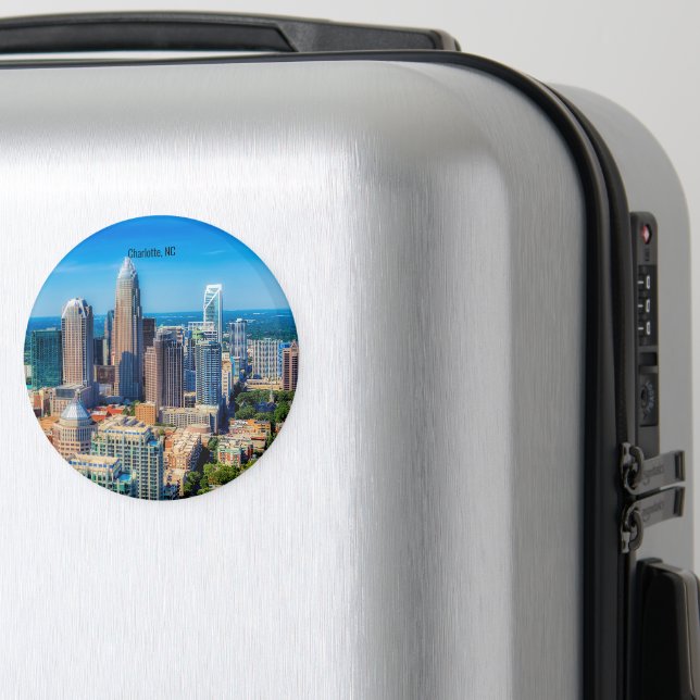 Charlotte, NC skyline photograph Magnet (In Situ (Luggage))