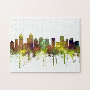 Charlotte NC Skyline SG Safari Buff Jigsaw Puzzle