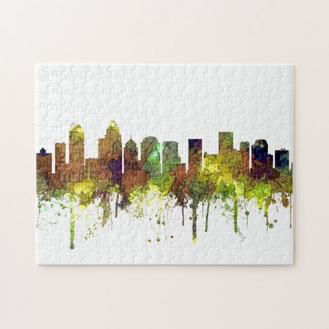 Charlotte NC Skyline SG Safari Buff Jigsaw Puzzle (Horizontal)