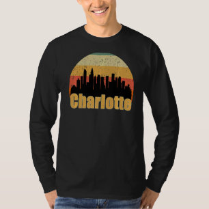 Charlotte Nc Skyline Silhouette Sunset I Love Char T-Shirt
