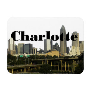 Charlotte NC Skyline with Charlotte in the Sky Magnet