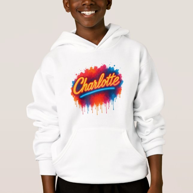 Charlotte Neon Script – Street Art Splash Design (Front)