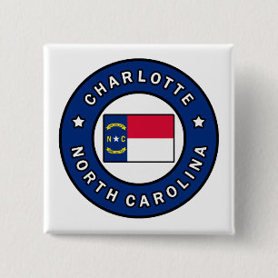 Charlotte North Carolina 2 Inch Square Button