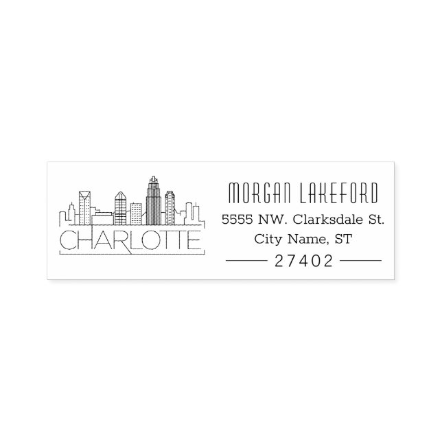 Charlotte, North Carolina Address Self-inking Stamp (Design)