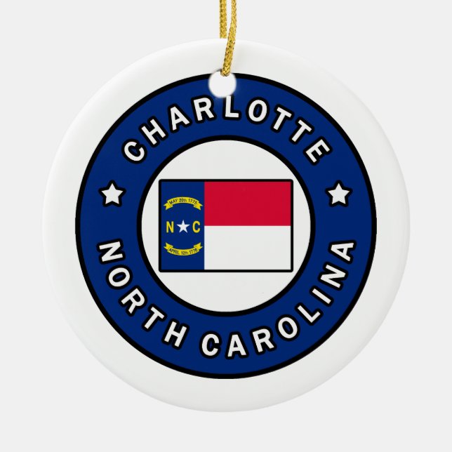Charlotte North Carolina Ceramic Ornament (Front)