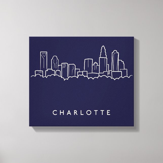 Charlotte, North Carolina City Skyline Canvas Print (Front)