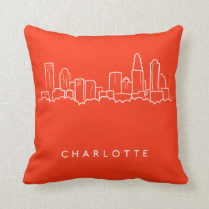 Charlotte, North Carolina City Skyline Throw Pillow