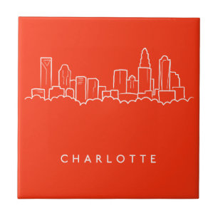 Charlotte, North Carolina City Skyline Tile