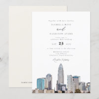CHARLOTTE NORTH CAROLINA City Skyline Wedding