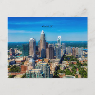 Charlotte, North Carolina cityscape, Postcard