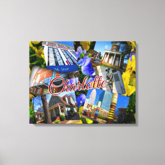 Charlotte North Carolina Photo Collage Canvas Print