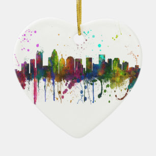 CHARLOTTE, NORTH CAROLINA SKYLINE CERAMIC ORNAMENT