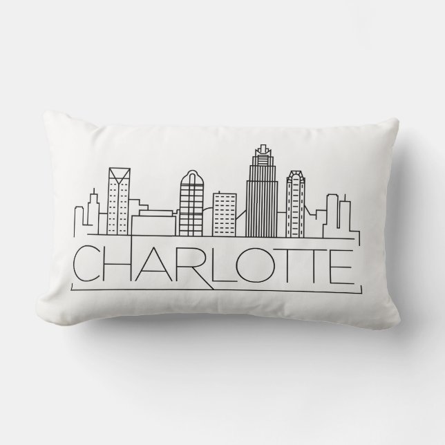 Charlotte, North Carolina Skyline Lumbar Pillow (Front)