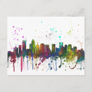 CHARLOTTE, NORTH CAROLINA SKYLINE POSTCARD