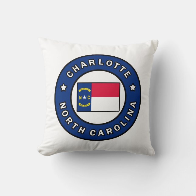 Charlotte North Carolina Throw Pillow (Front)