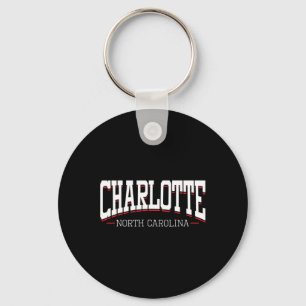 Charlotte North Carolina Vacation College Style Nc Keychain