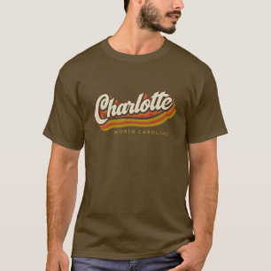 Charlotte North Carolina Vintage Typography T-Shirt