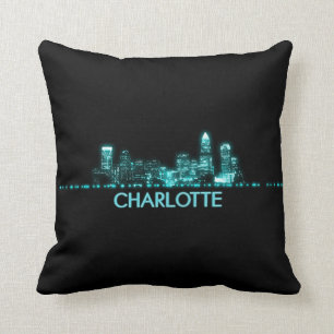 Charlotte Skyline Throw Pillow