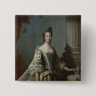 Charlotte Sophia of Mecklenburg-Strelitz, 1762 2 Inch Square Button