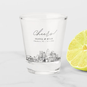 Charlotte Wedding Favour Personalized Cheers Shot Glass