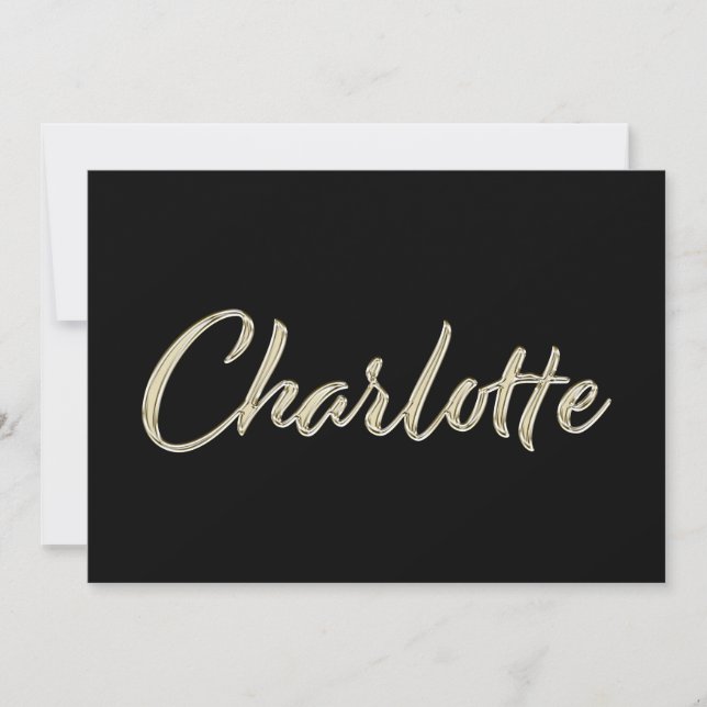 Charlotte white gold Handwriting Card (Front)