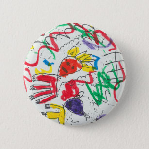 Charlotte's Basquiat inspired art 2 Inch Round Button