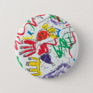 Charlotte's Basquiat inspired art 2 Inch Round Button