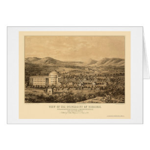 Charlottesville, carte panoramique de VA - 1856