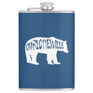 Charlottesville Virginia Bear Hip Flask