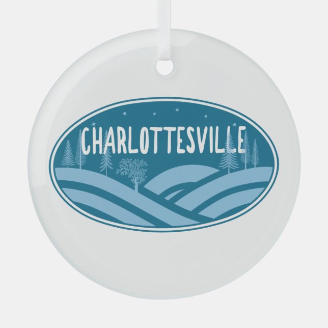 Charlottesville Virginia Outdoors Glass Ornament (Front)