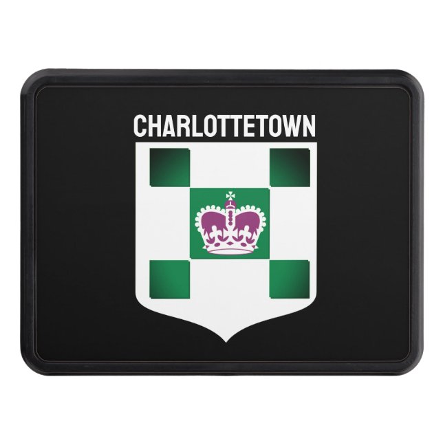 Charlottetown coat of arms - PEI Trailer Hitch Cover (Front)